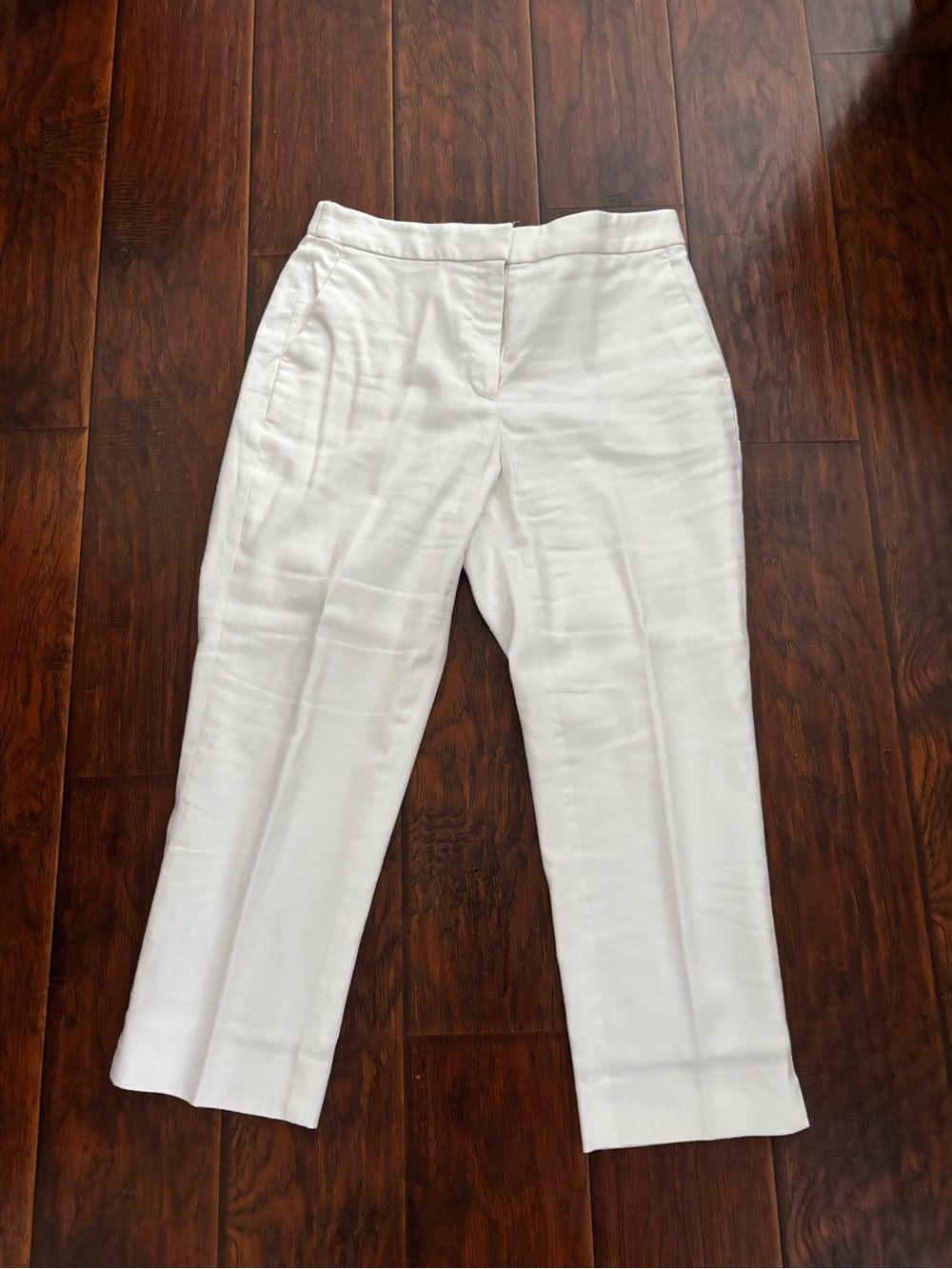 J Crew women’s fully lined linen blend cropped pants with elastic waistband